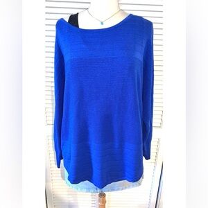 Rafaella Cobalt Blue scoop neck Sweater Women’s size 2X
